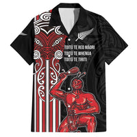 Toitu Te Reo Maori Toitu Te Whenua Toitu Te Tiriti Family Matching Summer Maxi Dress and Hawaiian Shirt Maori Warrior New Zealand LT01 Dad's Shirt - Short Sleeve Black - Polynesian Pride
