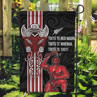 Toitu Te Reo Maori Toitu Te Whenua Toitu Te Tiriti Garden Flag Maori Warrior New Zealand LT01 Garden Flag Black - Polynesian Pride