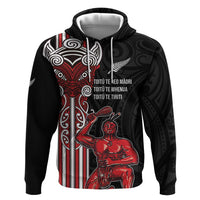 Toitu Te Reo Maori Toitu Te Whenua Toitu Te Tiriti Hoodie Maori Warrior New Zealand LT01 Pullover Hoodie Black - Polynesian Pride