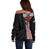 Toitu Te Reo Maori Toitu Te Whenua Toitu Te Tiriti Off Shoulder Sweater Maori Warrior New Zealand LT01 - Polynesian Pride