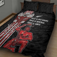 Toitu Te Reo Maori Toitu Te Whenua Toitu Te Tiriti Quilt Bed Set Maori Warrior New Zealand LT01 - Polynesian Pride