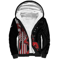 Toitu Te Reo Maori Toitu Te Whenua Toitu Te Tiriti Sherpa Hoodie Maori Warrior New Zealand LT01 Unisex Black - Polynesian Pride