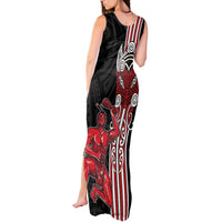 Toitu Te Reo Maori Toitu Te Whenua Toitu Te Tiriti Tank Maxi Dress Maori Warrior New Zealand LT01 - Polynesian Pride