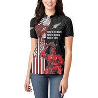 Toitu Te Reo Maori Toitu Te Whenua Toitu Te Tiriti Women Polo Shirt Maori Warrior New Zealand LT01 - Polynesian Pride