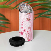 Pink Plumeria Sea Shell 4 in 1 Can Cooler Tumbler Starfish Polynesian Pattern LT01 - Polynesian Pride