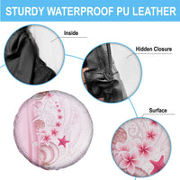 Pink Plumeria Sea Shell Spare Tire Cover Starfish Polynesian Pattern - Polynesian Pride