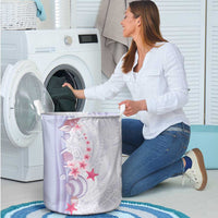Purple Plumeria Sea Shell Laundry Basket Starfish Polynesian Pattern - Polynesian Pride