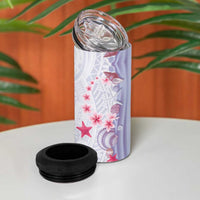 Purple Plumeria Sea Shell 4 in 1 Can Cooler Tumbler Starfish Polynesian Pattern LT01 - Polynesian Pride