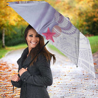 Purple Plumeria Sea Shell Umbrella Starfish Polynesian Pattern - Polynesian Pride