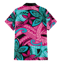 Plumeria Polynesian Pattern Family Matching Mermaid Dress and Hawaiian Shirt Unique Fantasy Pink Teal LT01 - Polynesian Pride