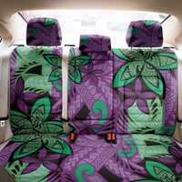 Plumeria Polynesian Pattern Back Car Seat Cover Unique Fantasy Purple Green