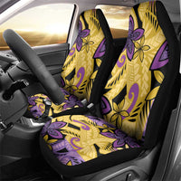 Plumeria Polynesian Pattern Car Seat Cover Unique Fantasy Yellow Purple LT01 - Polynesian Pride