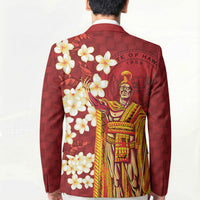 Hawaii King Kamehameha Blazer Plumeria Lauhala Pattern