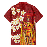 Hawaii King Kamehameha Family Matching Off The Shoulder Long Sleeve Dress and Hawaiian Shirt Plumeria Lauhala Pattern LT01 - Polynesian Pride