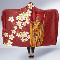 Hawaii King Kamehameha Hooded Blanket Plumeria Lauhala Pattern