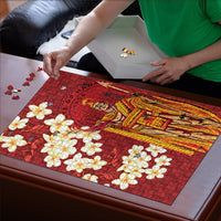 Hawaii King Kamehameha Puzzle Plumeria Lauhala Pattern