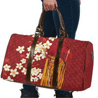 Hawaii King Kamehameha Travel Bag Plumeria Lauhala Pattern