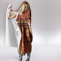Hawaii Christmas Poinsettia Lei Hooded Blanket Tapa Pattern - Polynesian Pride