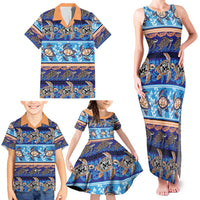 Hawaii Turtles Pattern Special Blue Family Matching Tank Maxi Dress and Hawaiian Shirt LT01 - Polynesian Pride