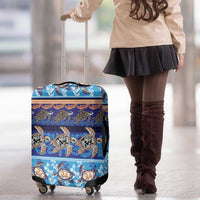 Hawaii Turtles Pattern Special Blue Luggage Cover - Polynesian Pride