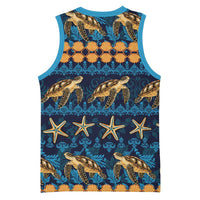Hawaii Turtles Starfish Unique Pattern Basketball Jersey - Polynesian Pride