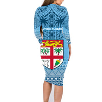 Fiji Rugby Family Matching Long Sleeve Bodycon Dress and Hawaiian Shirt Fijian Go 2023 World Cup LT01 - Polynesian Pride