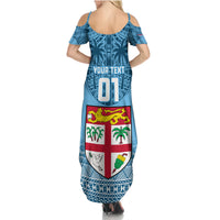 Custom Fiji Rugby Family Matching Summer Maxi Dress and Hawaiian Shirt Fijian Go 2023 World Cup LT01 - Polynesian Pride
