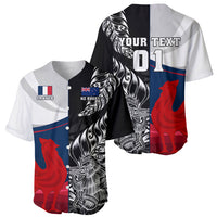 Custom New Zealand And France Rugby Baseball Jersey XV de France Kiwi Silver Fern 2023 World Cup LT01 - Polynesian Pride