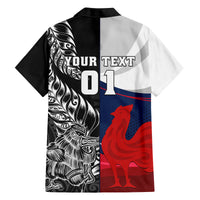 Custom New Zealand And France Rugby Family Matching Off Shoulder Maxi Dress and Hawaiian Shirt XV de France Kiwi Silver Fern 2023 World Cup LT01 - Polynesian Pride
