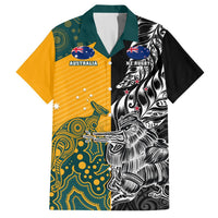 Custom New Zealand And Australia Rugby Hawaiian Shirt Wallabies Kiwi Silver Fern 2023 World Cup LT01 Black - Polynesian Pride