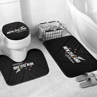 Football New Zealand Bathroom Set Aotearoa United Black Version LT01 Mat Set Only (3 pcs) One Size Black - Polynesian Pride