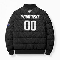 Custom Football New Zealand Bomber Puffer Jacket Aotearoa United Black Version LT01 - Polynesian Pride