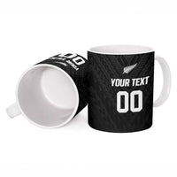 Custom Football New Zealand Ceramic Mug Aotearoa United Black Version - Polynesian Pride