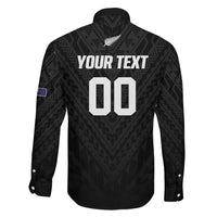 Custom Football New Zealand Family Matching Short Sleeve Bodycon Dress and Hawaiian Shirt Aotearoa United Black Version LT01 - Polynesian Pride