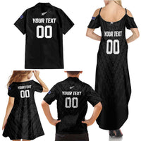Custom Football New Zealand Family Matching Summer Maxi Dress and Hawaiian Shirt Aotearoa United Black Version LT01 - Polynesian Pride
