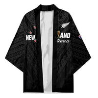 Custom Football New Zealand Kimono Aotearoa United Black Version LT01 Unisex Black - Polynesian Pride