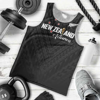 Custom Football New Zealand Men Tank Top Aotearoa United Black Version - Polynesian Pride