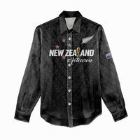 Custom Football New Zealand Women Casual Shirt Aotearoa United Black Version LT01 - Polynesian Pride