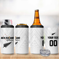 Custom Football New Zealand 4 in 1 Can Cooler Tumbler Aotearoa United White Version LT01 - Polynesian Pride