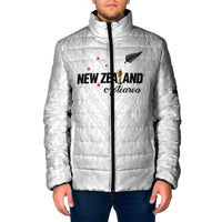 Custom Football New Zealand Padded Jacket Aotearoa United White Version LT01 Men White - Polynesian Pride