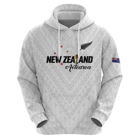 Custom Football New Zealand Zip Hoodie Aotearoa United White Version LT01 - Polynesian Pride