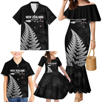 Personalised New Zealand 2025 Archery Family Matching Mermaid Dress and Hawaiian Shirt Aotearoa Silver Arrows Black LT01 - Polynesian Pride