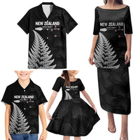 Personalised New Zealand 2025 Archery Family Matching Puletasi and Hawaiian Shirt Aotearoa Silver Arrows Black