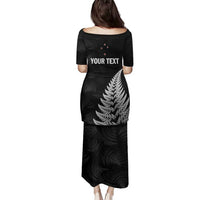 Personalised New Zealand 2025 Archery Family Matching Puletasi and Hawaiian Shirt Aotearoa Silver Arrows Black