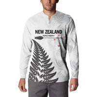 Personalised New Zealand 2025 Archery Button Sweatshirt Aotearoa Silver Arrows White