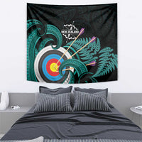 New Zealand Archery Tapestry Turquoise Maori Silver Fern LT01 - Polynesian Pride