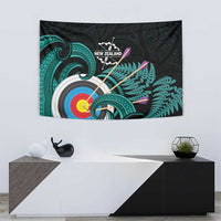 New Zealand Archery Tapestry Turquoise Maori Silver Fern LT01 - Polynesian Pride