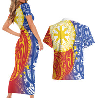 Philippines Couples Matching Short Sleeve Bodycon Dress and Hawaiian Shirt Pilipinas Polynesian Pattern LT01 - Polynesian Pride