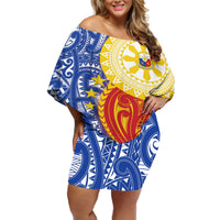 Philippines Off Shoulder Short Dress Pilipinas Polynesian Pattern LT01 Women Art - Polynesian Pride