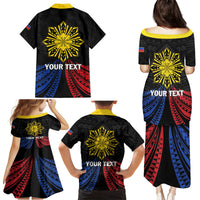 Personalized Philippines Independence Day Family Matching Puletasi and Hawaiian Shirt Filipino 126th Anniversary Sun Tattoo LT01 - Polynesian Pride